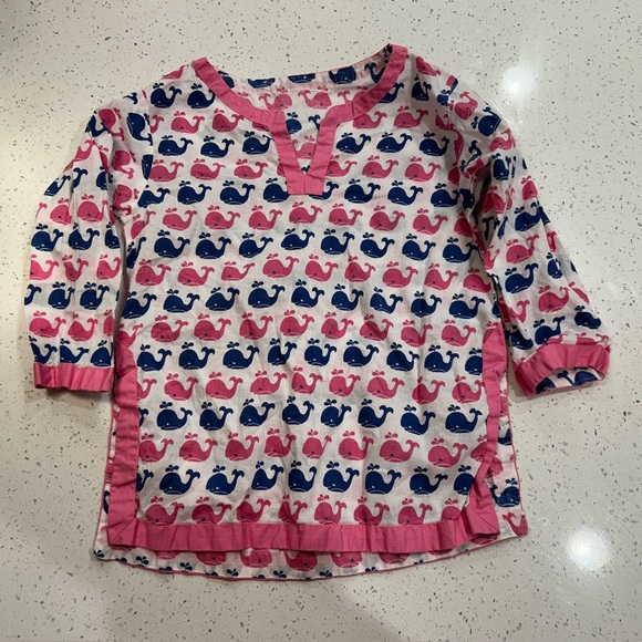 Pottery Barn Kids Other - Pottery Barn Kids Whale Print Cotton Swim Cover-Up
Tunic 2-3t